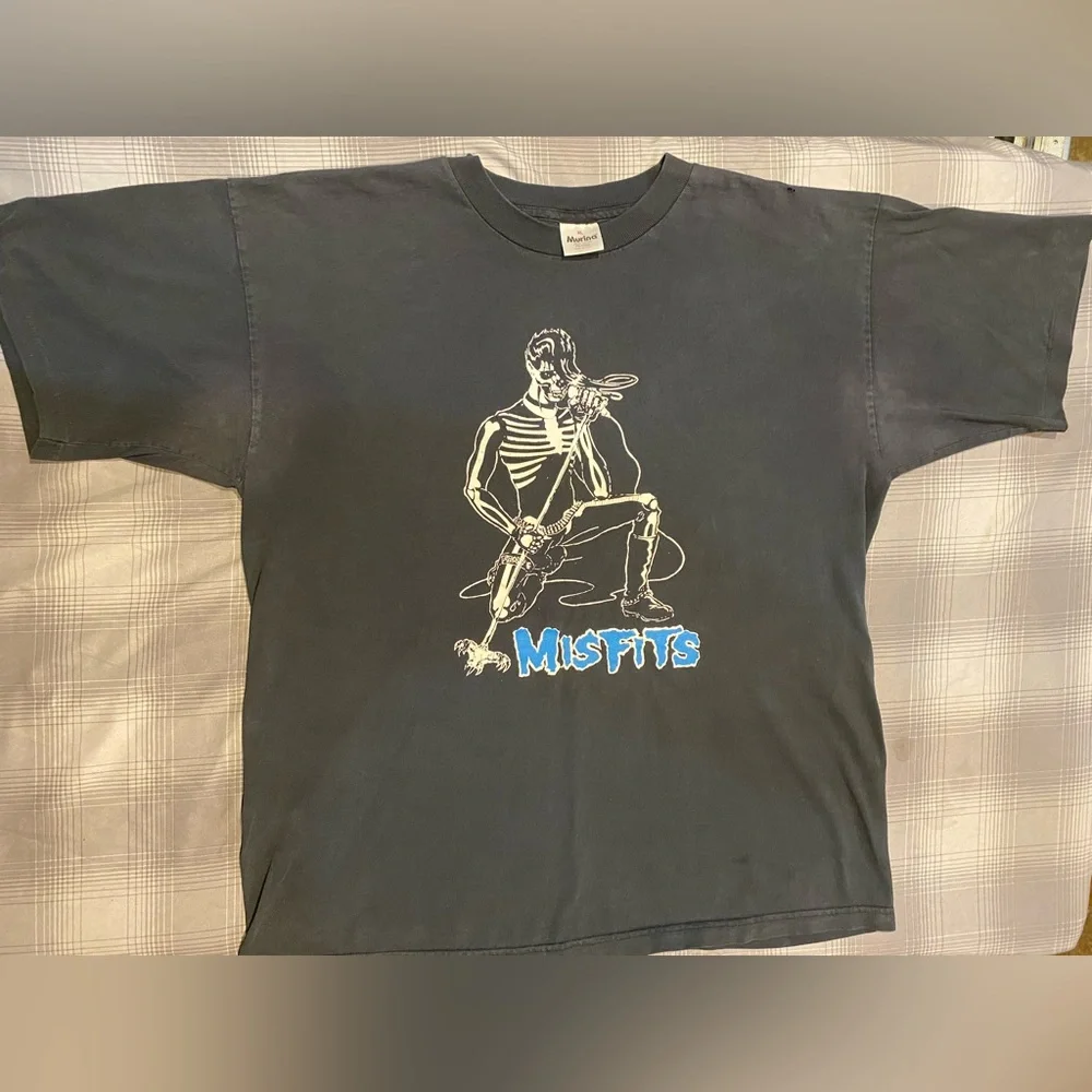VTG Early 90s Misfits Legacy of Brutality Murina XL *RARE* Blue logo - Picture 2 of 11